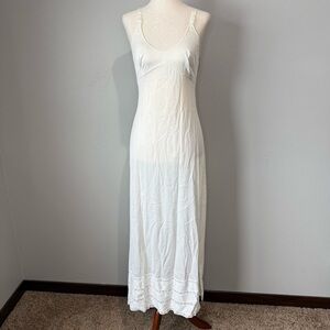 Vintage Sears White Nylon Maxi Slip Dress – Size 32